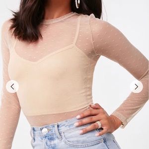 Sheer Mesh Clip Dot Top